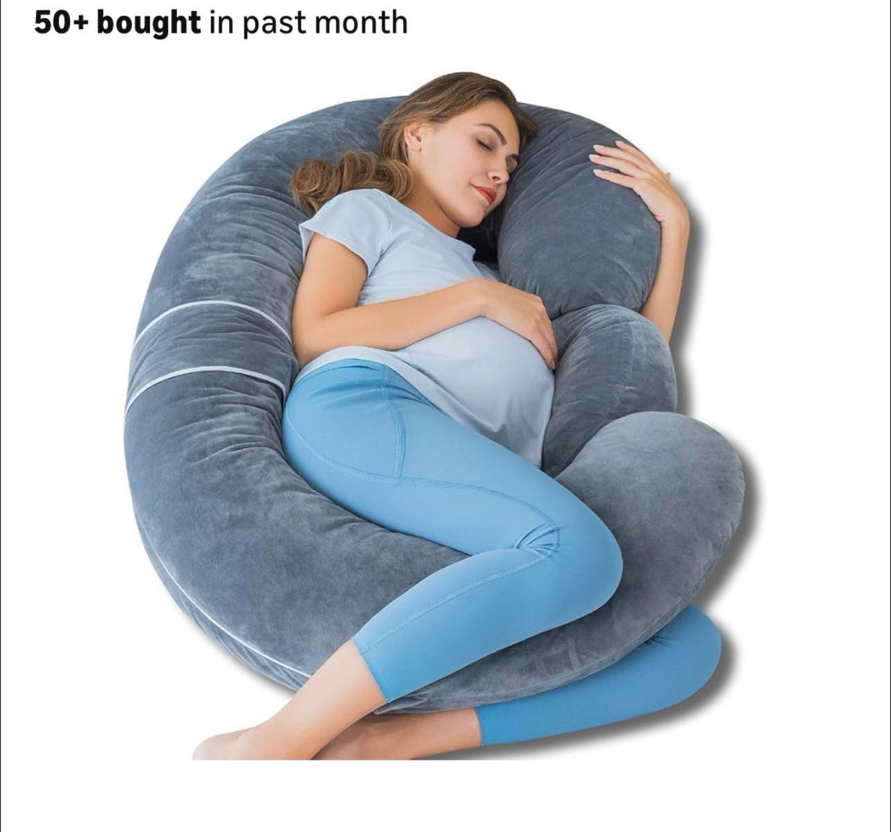 Momcozy Portable Pregnancy Pillow – W Shaped Maternity Support for Side Sleepers, Adjustable Travel