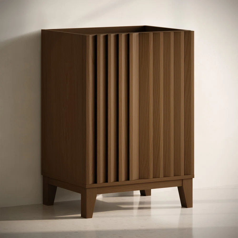 Troyes 24" Freestanding Bathroom Vanity Cabinet Without Top In Brown Oak