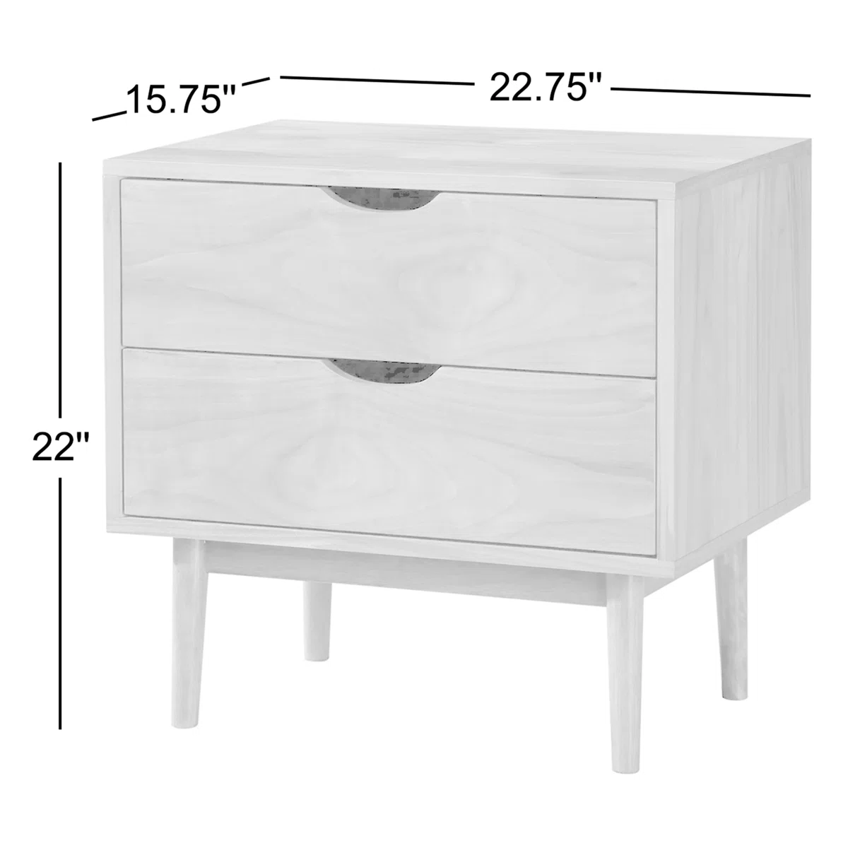 Indra 22" H 2-Drawer Wood Nightstand