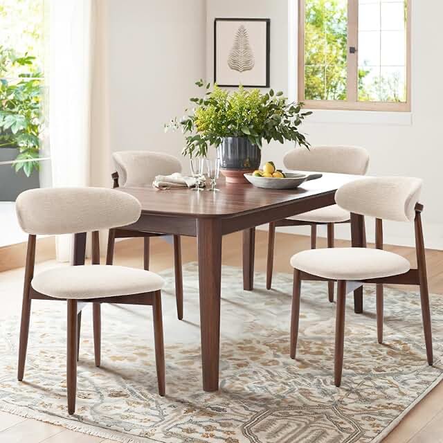 Upholstered Solid Wood Dining Chair Side Chair