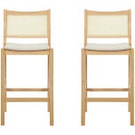 (no legs)Donner Cane Back Upholstered Seat Count Bar Stool