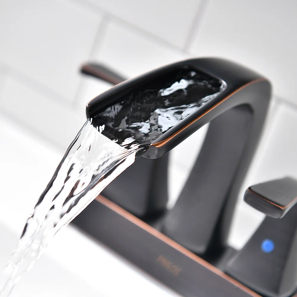 Doris Waterfall Centerset 2-handle Bathroom Faucet with Drain Assembly
