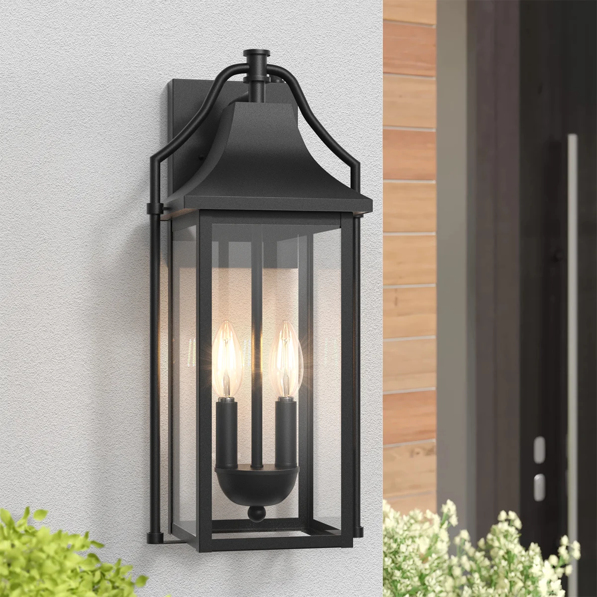 Alvester 18" H 2-Light Bronze Iron Outdoor Wall Lantern