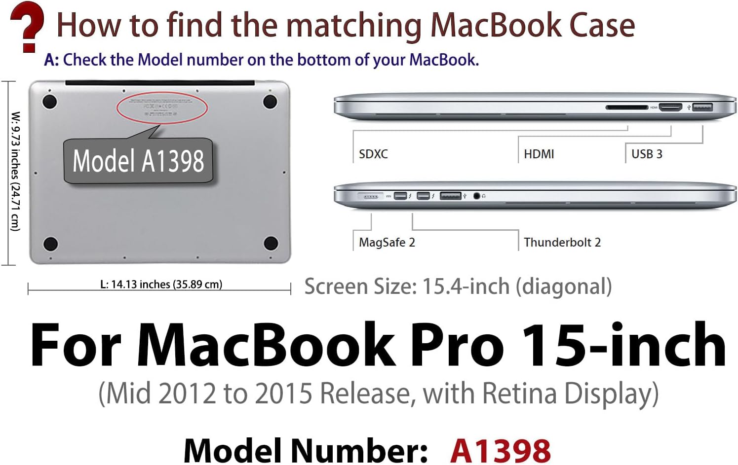 UESWILL 3 in 1 Matte Hard Case Compatible with MacBook Pro (Retina, 15 inch, Mid 2012/2013/2014/Mid 2015), Model A1398, NO CD-ROM, NO Touch Bar + Keyboard Cover and Screen Protector, Black Black MacBook Pro 15 Retina A1398