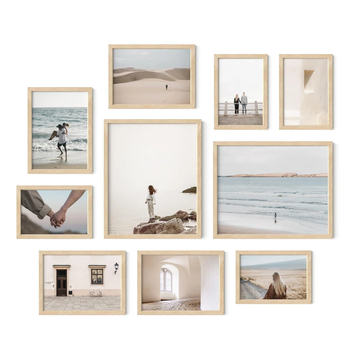 Oak Gallery Wall Frames 10 Pack