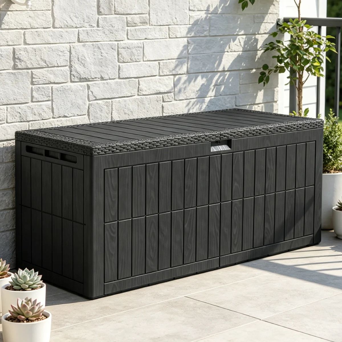 220 Gallon Water Resistant Resin Lockable Deck Box