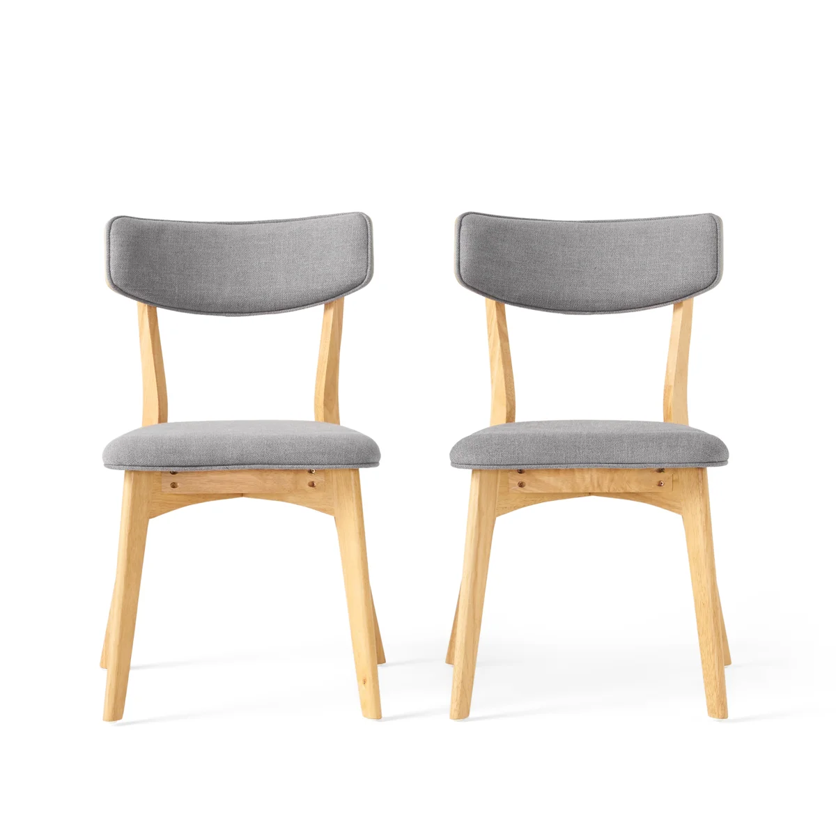 Putnam Upholstered Dining Chairs with Curved Back & Rubberwood Legs