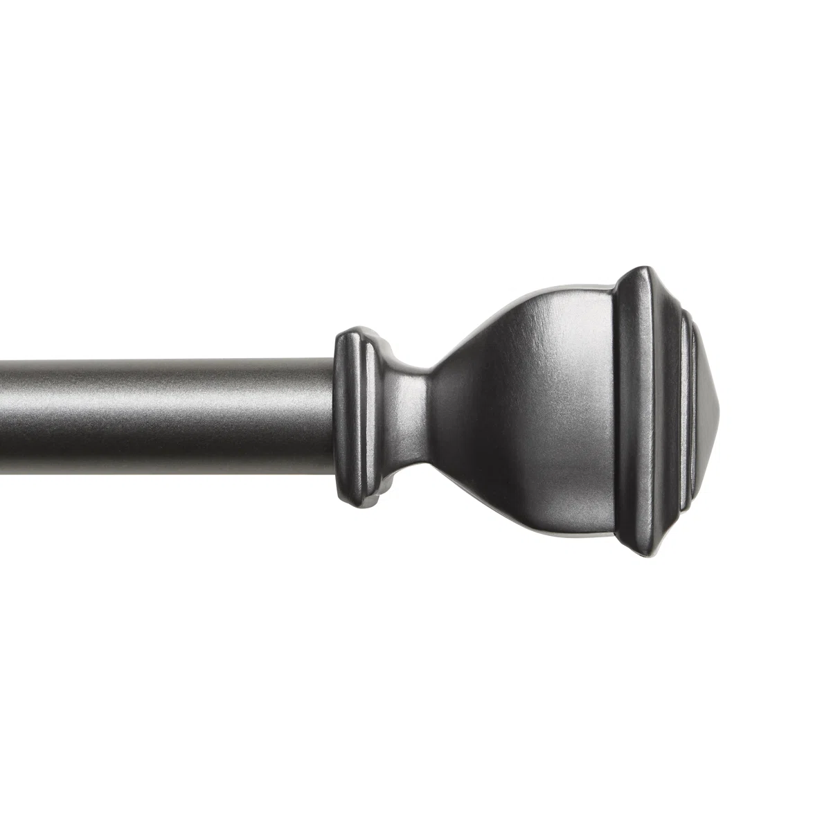 Almina 2.4'' W Metal Adjustable Single Curtain Rod with Finials