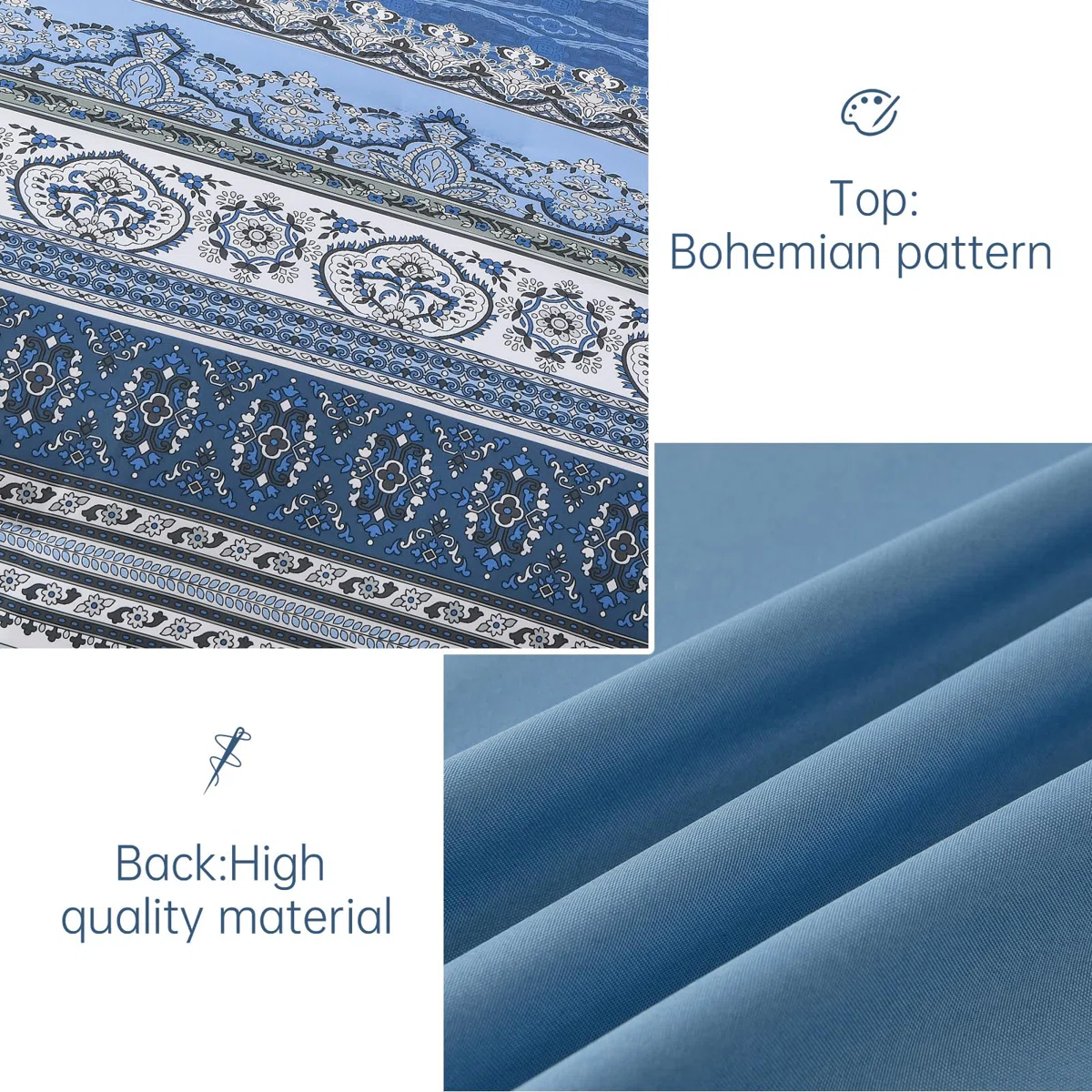 8-Piece Bohemian Striped Bedding Quilt Set Comforter and Sheet Set Soft Microfiber Complete Bedding Sets for All Season