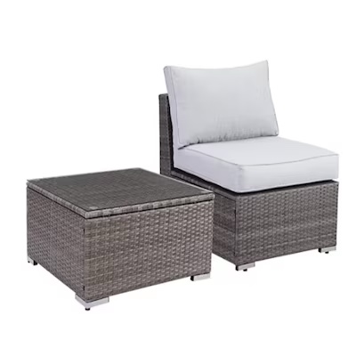 Mondawe 2-Piece All-Weather Outdoor Rattan Patio Furniture Set