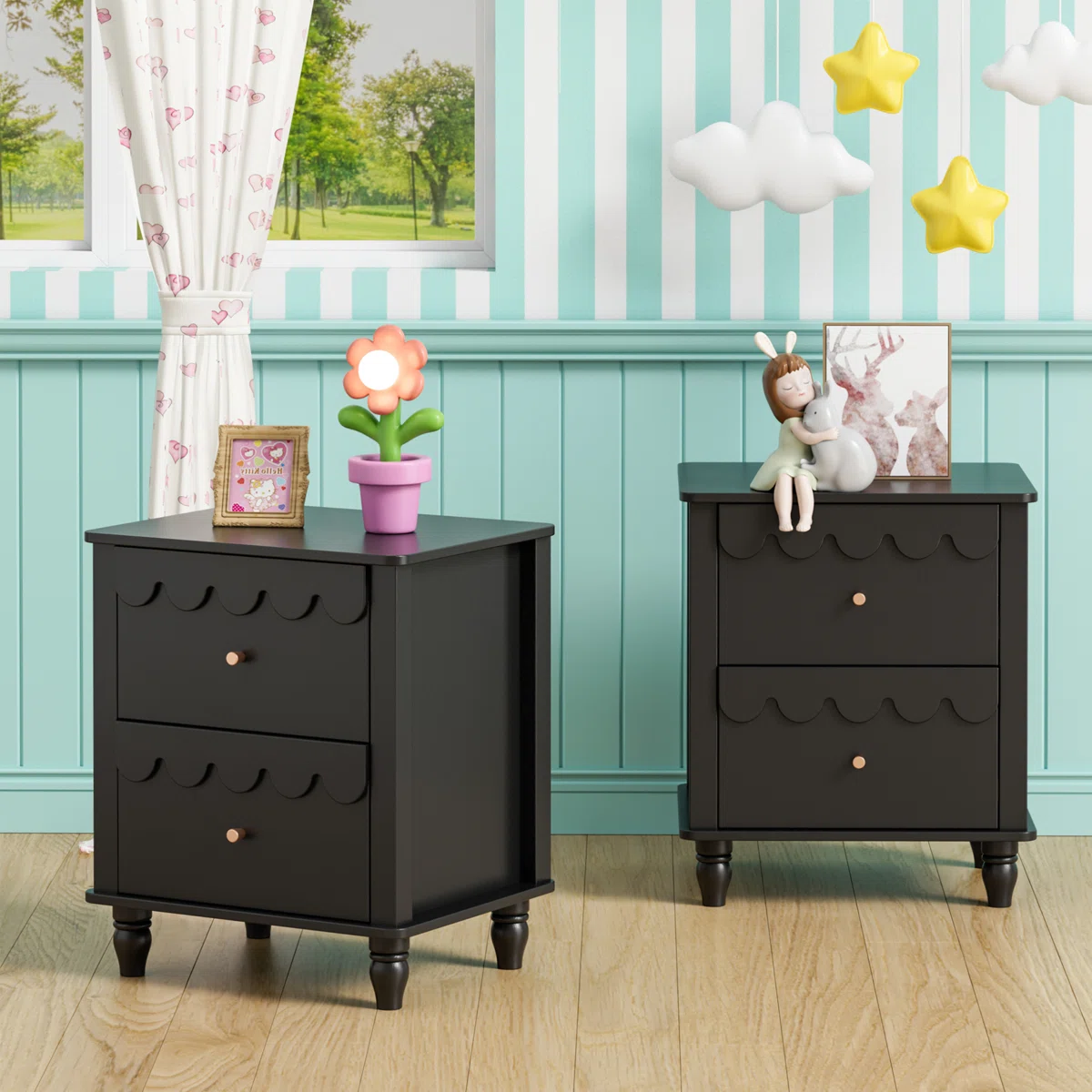 Dorlan 19.7“W Cute Cloud shape Nightstand