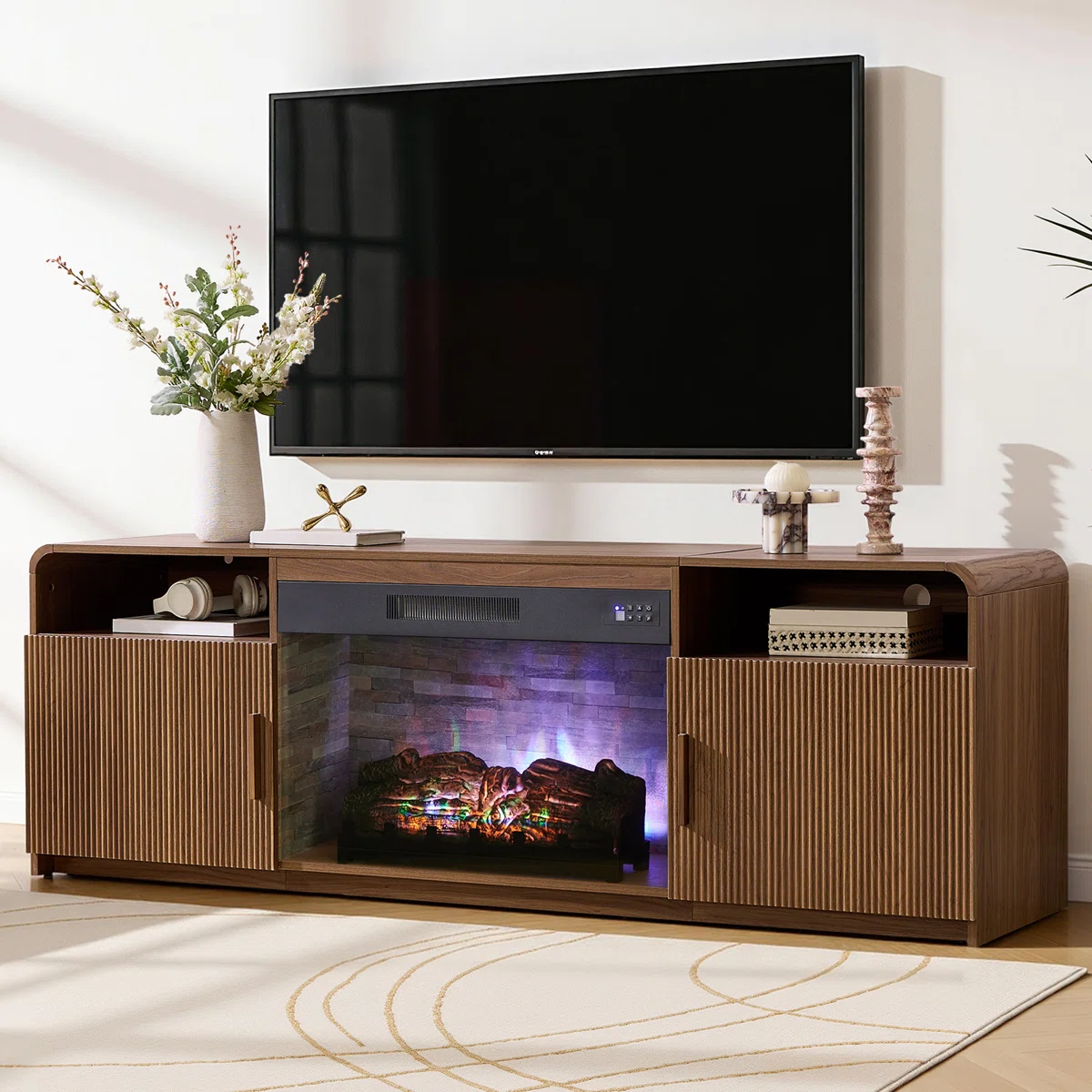 Modern Fireplace TV Stand for TVs up to 75"