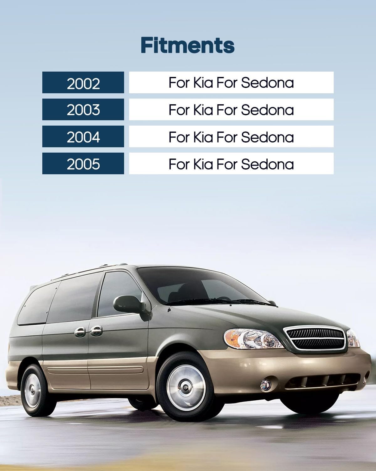 ECCPP Exterior Door Handles 2002-2005 for Kia for Sedona Outer Replacement Rear Driver Left Passenger Right Door Handles 2 PCS Chrome/Black 0K53B72410BXX, 0K53B72410XX, KI1521100, 0K53B73410BXX