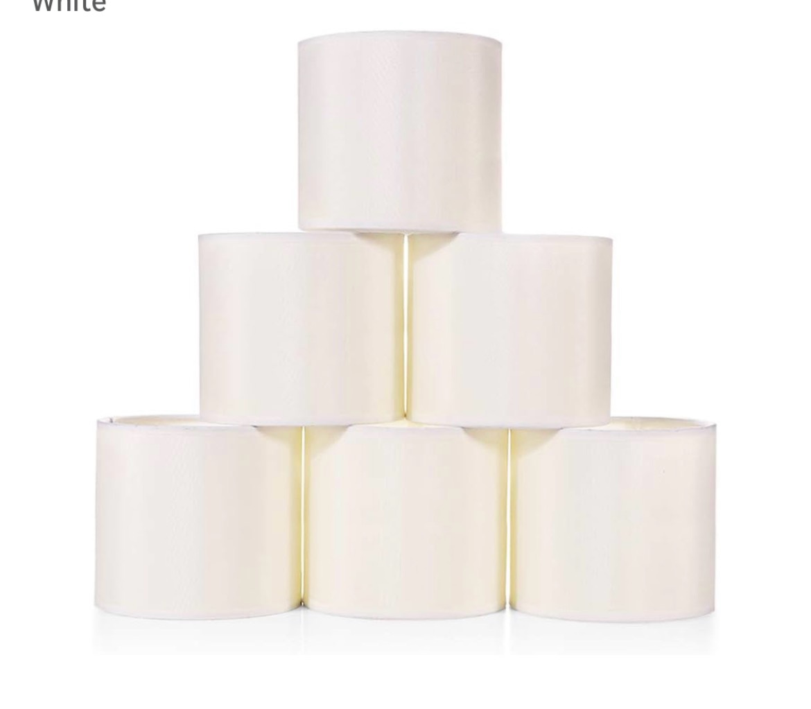 Wellmet Small Chandelier Lamp Shades Brown Set of 6, Rustic Style Linen Drum Shades for Wall Lamp, H