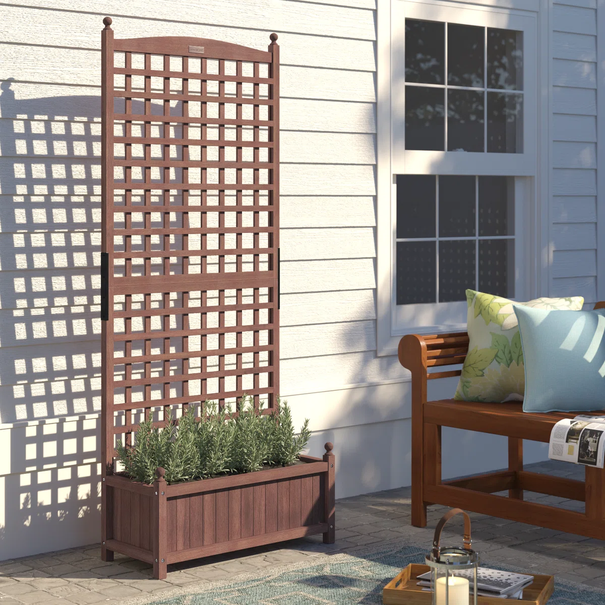 Howes 71'' H Wood Planter Box with Trellis