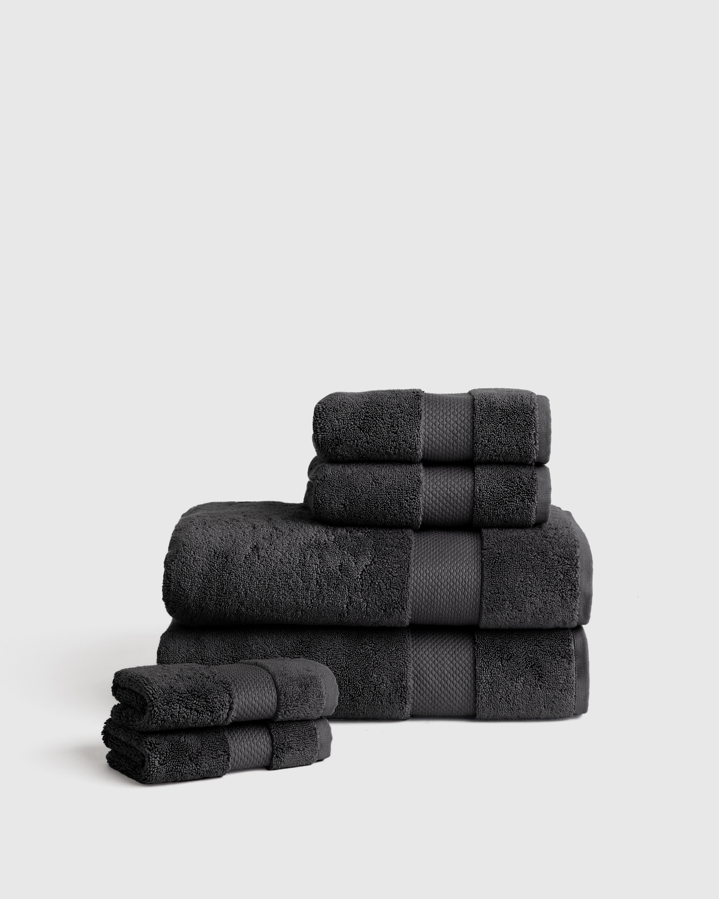 (one of each size ONLY)Ultra Luxe Plush Bath Towel Bundle, One Size, Charcoal