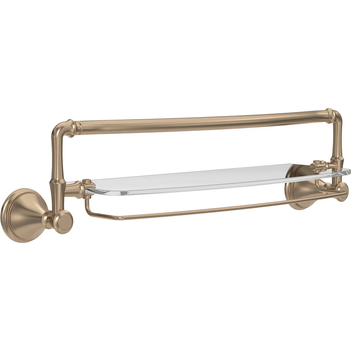 Cassidy 18 in. Glass Shelf with Towel Bar