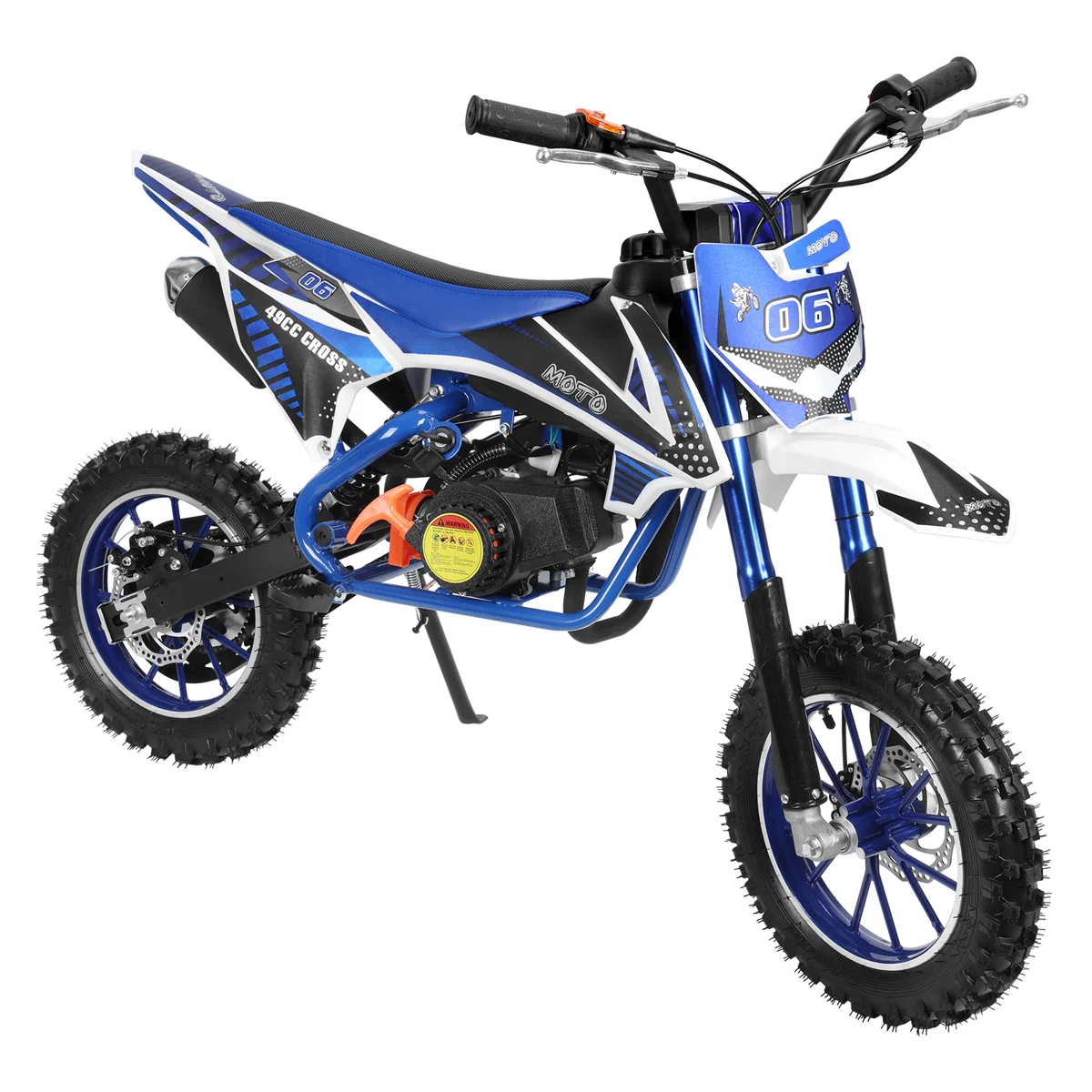 2025 Upgraded 49cc Kids Dirt Bike 2-stroke - Mini Kids Dirtbike, Gas Dirt Bikes With Front Rear Disc Brakes, Off-road Tires, Shock Absorption, Soft Seat Cushion （blue)