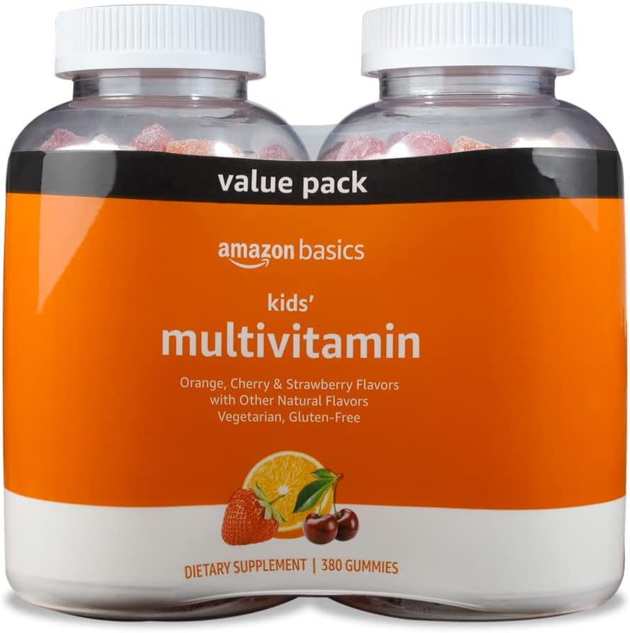 Amazon Basics Kids' Multivitamin Gummies, Value Pack, 380 Count
