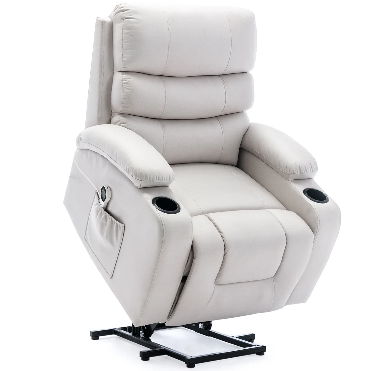 Power Lift Recliner Chair with Massage and Heat for Elderly, with 2 Cup Holders