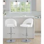 Gracen Adjustable Bar Stool Base Rounded T Footrest - Chrome (Set Of 2)