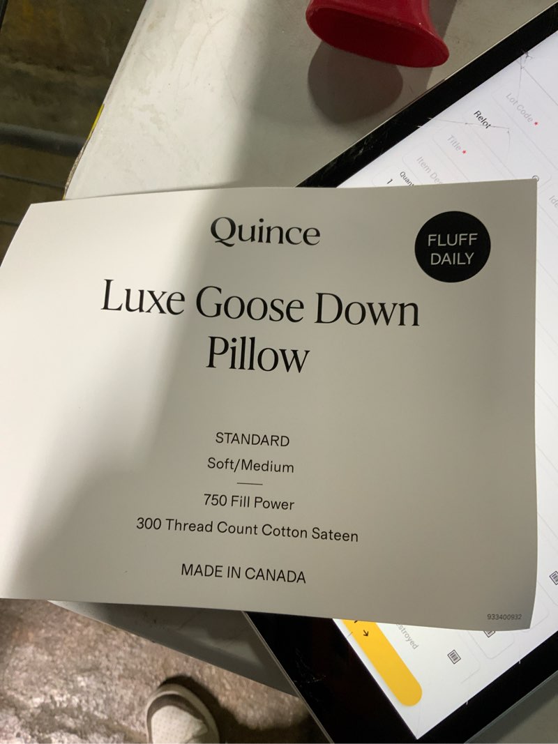 Luxe goose down pillow, standard, soft/ medium