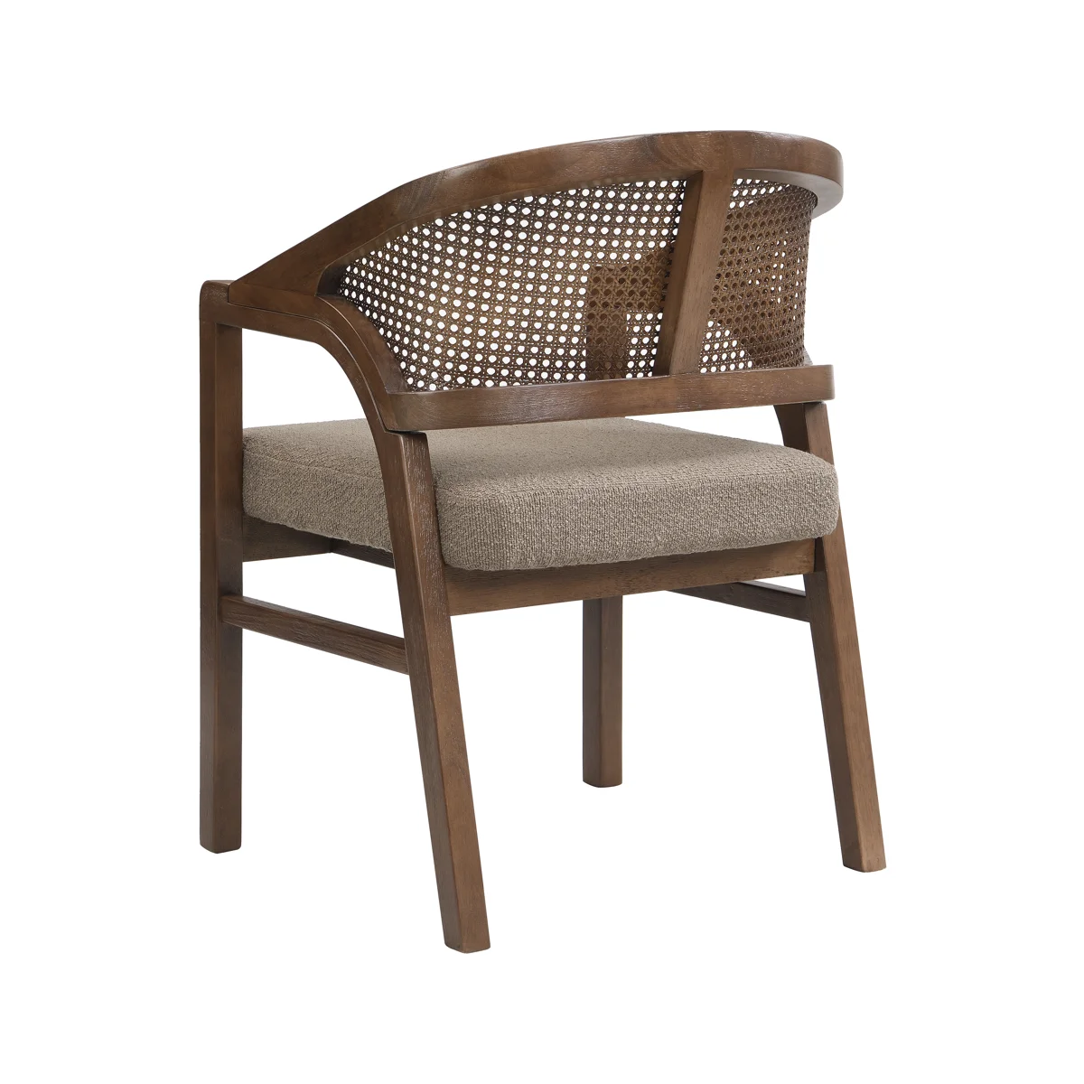 Stanley Wooden Dining Chairs with Cane Back & Upholstered Seat