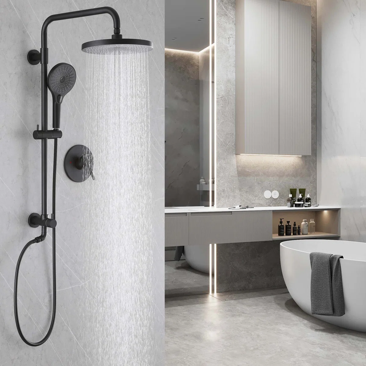 Multi Function Shower Faucet with Rough-in Valve