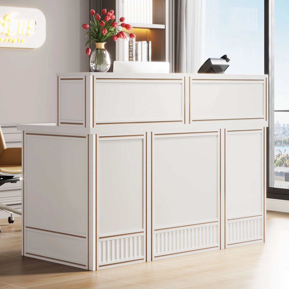 Crystle Rectangle Manufactured Wood Reception Desk