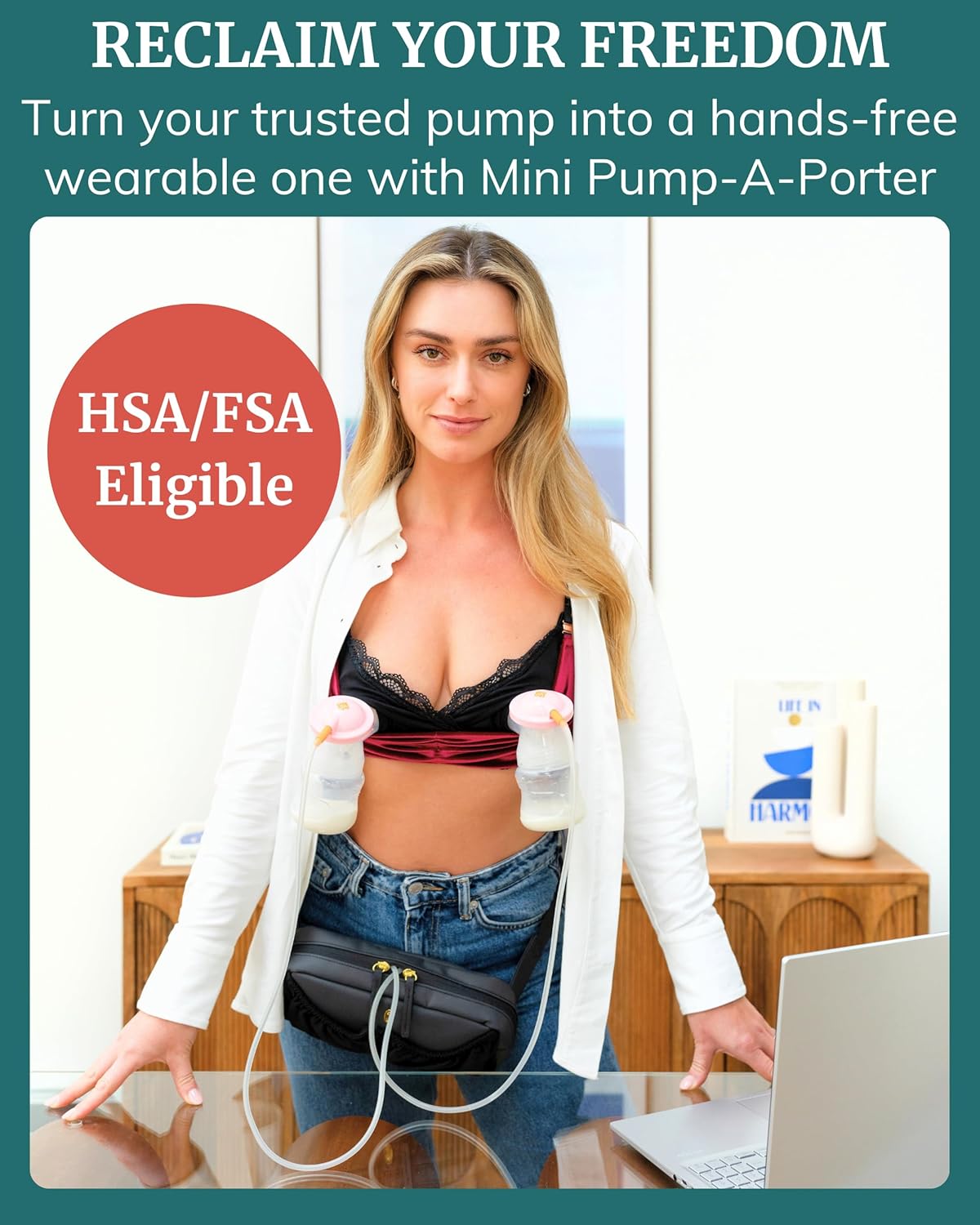 Pump Bag - Wearable and Portable Breast Pump Storage, Travel & Carrying Case - Fits All Small Pumps: Baby Buddha, Spectra Compact, Elvie Stride - Pump-A-Porter Mini