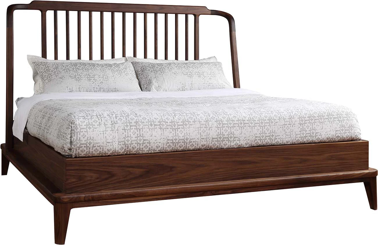 Walnut Grove Spindle Bed - King Size, Walnut Finish
