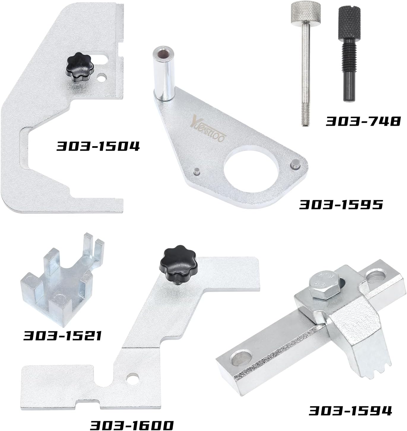 Engine Camshaft Timing Locking Tool Kit, Compatible with Jaguar Land Rover Evoque 2.0T, Ford Focus Mondeo Lincoln 2.0 SCTi Ecoboost Ti-VCT, 2.3T Mustang 303-1594 303-1595 303-1565 303-1504 9PCS Kit