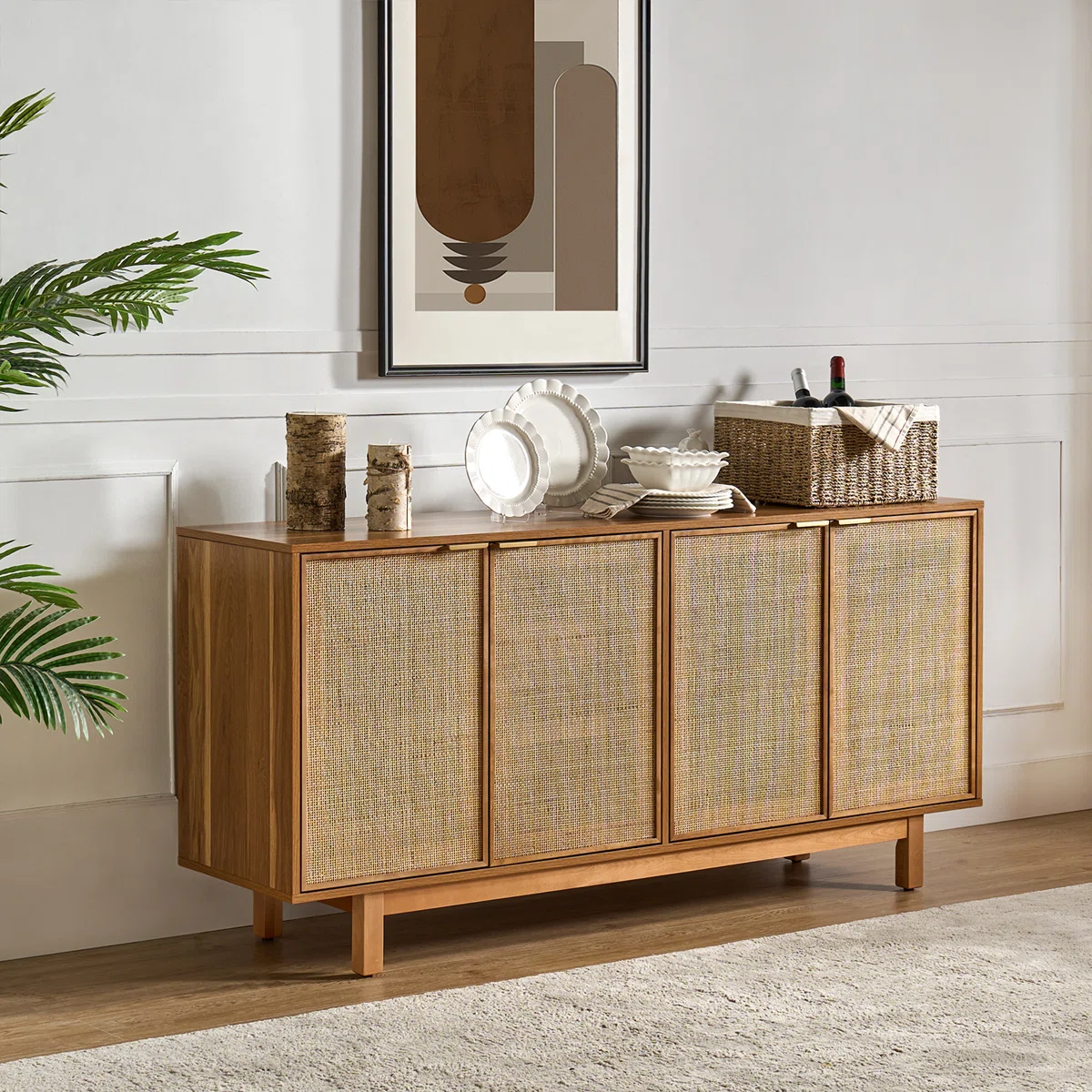 Branstetter 63'' Wide Sideboard with LED Light and Wine Rack