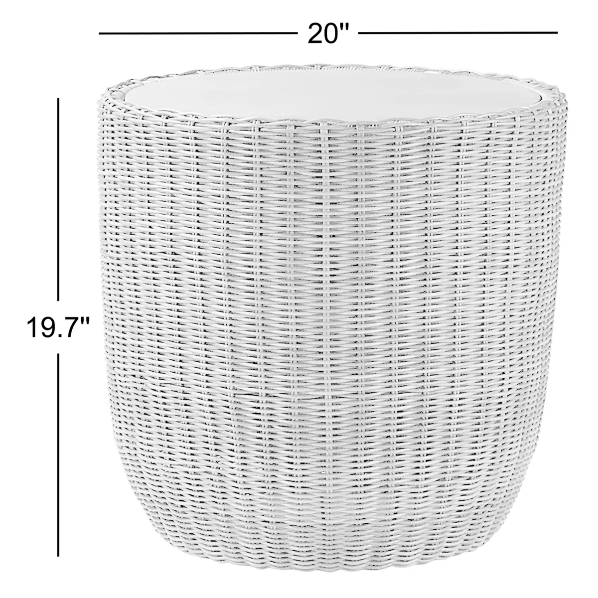 Cambelle 20" W x 20" D Weather Resistant Steel Round Side Table