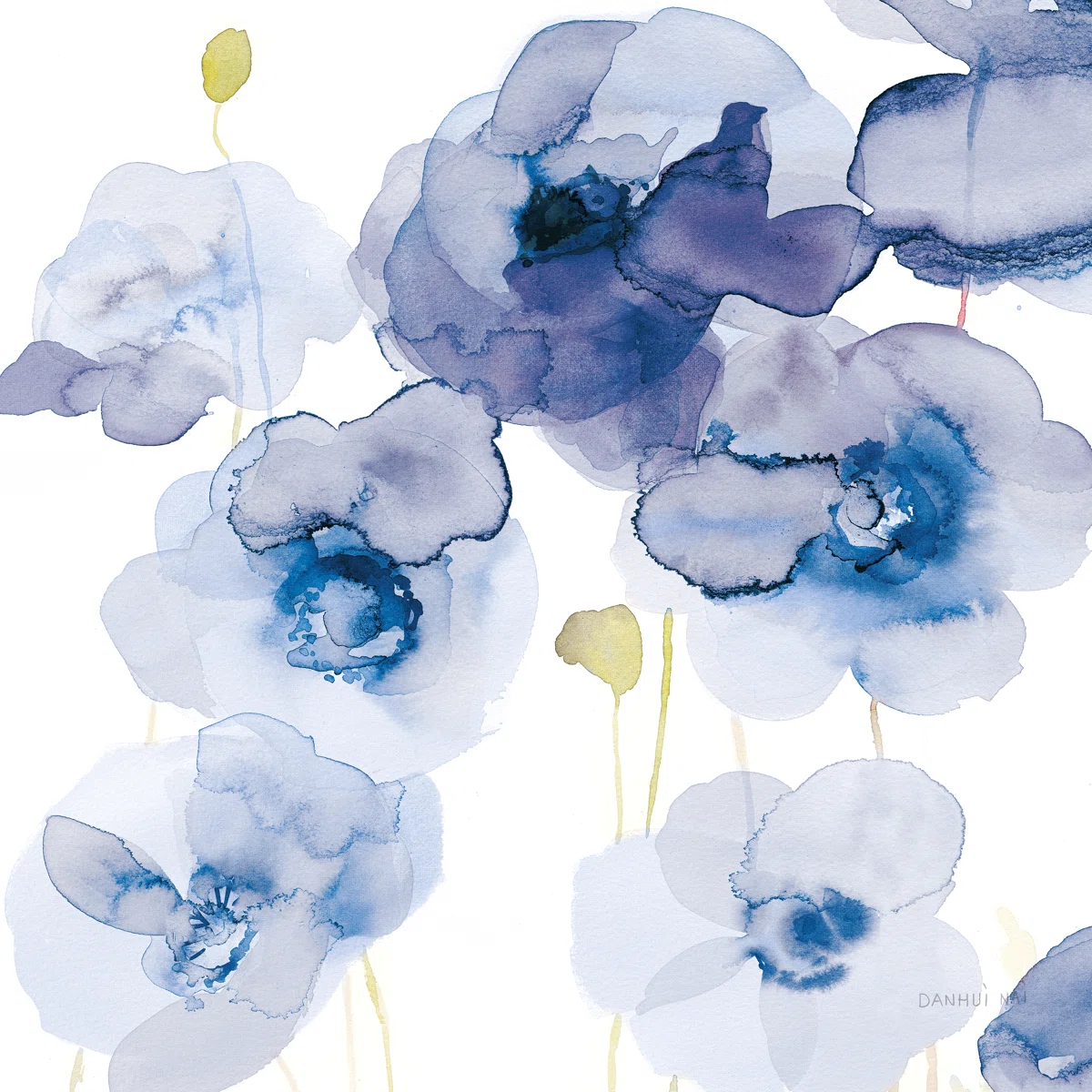 Delicate Poppies III Blue