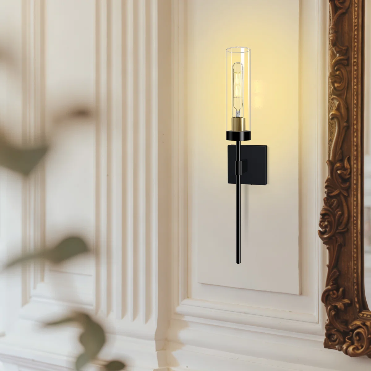 Battery Operated Wall Sconce With Remote Control, Dimmable Wireless Wall Light For Bedroom Living Room  Hallway