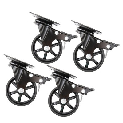Set of 4 Swivel Caster Wheels for Furniture or Equipment