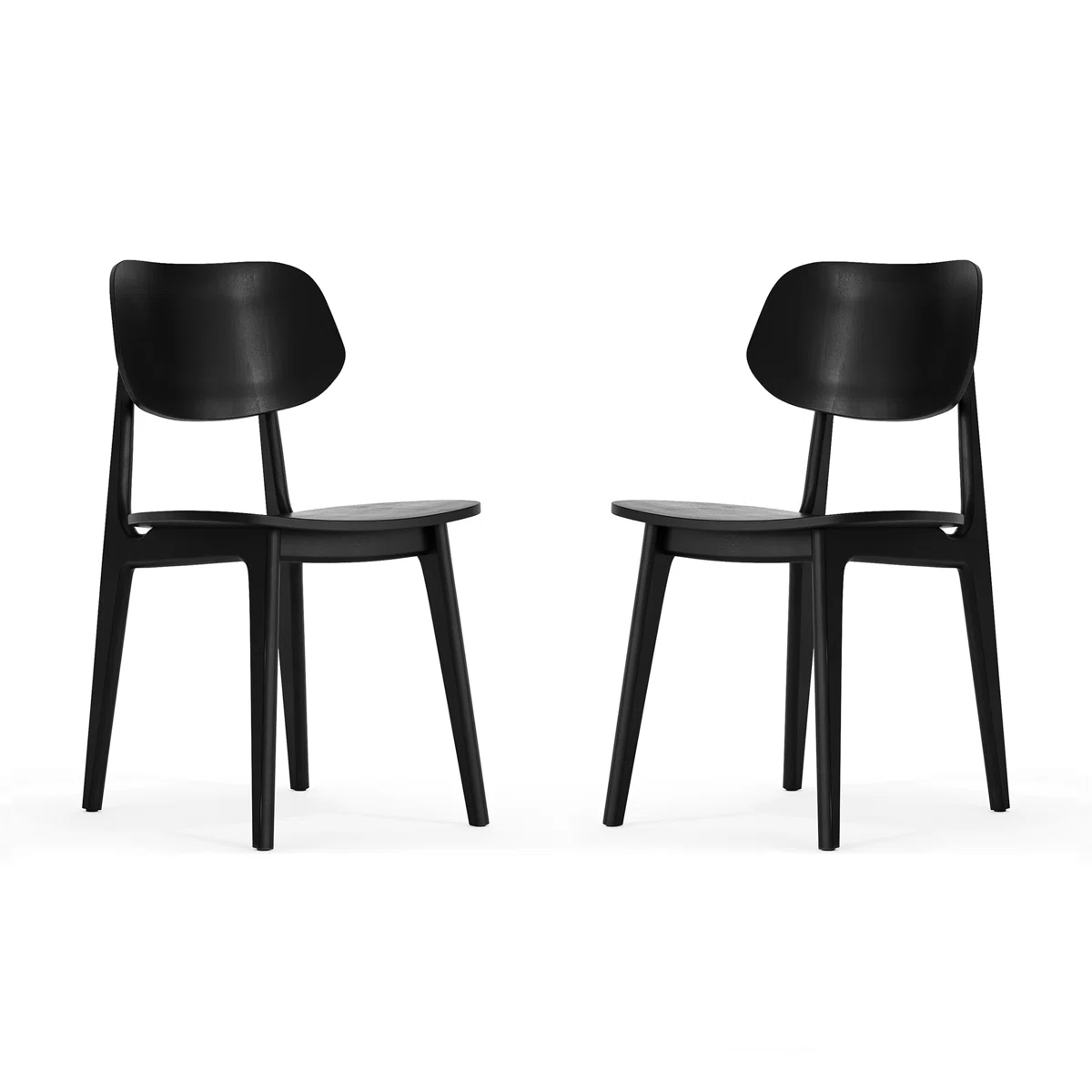 Commercial Solid Wood Dining Chair With Curved Backrest