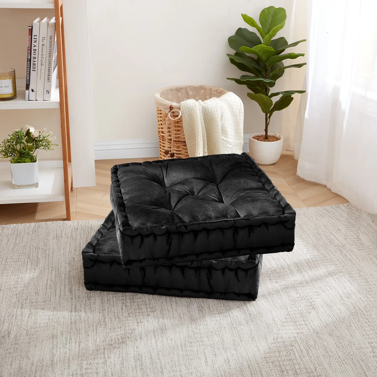 Large Floor Pillow Reversible Meditation Yoga Cushion