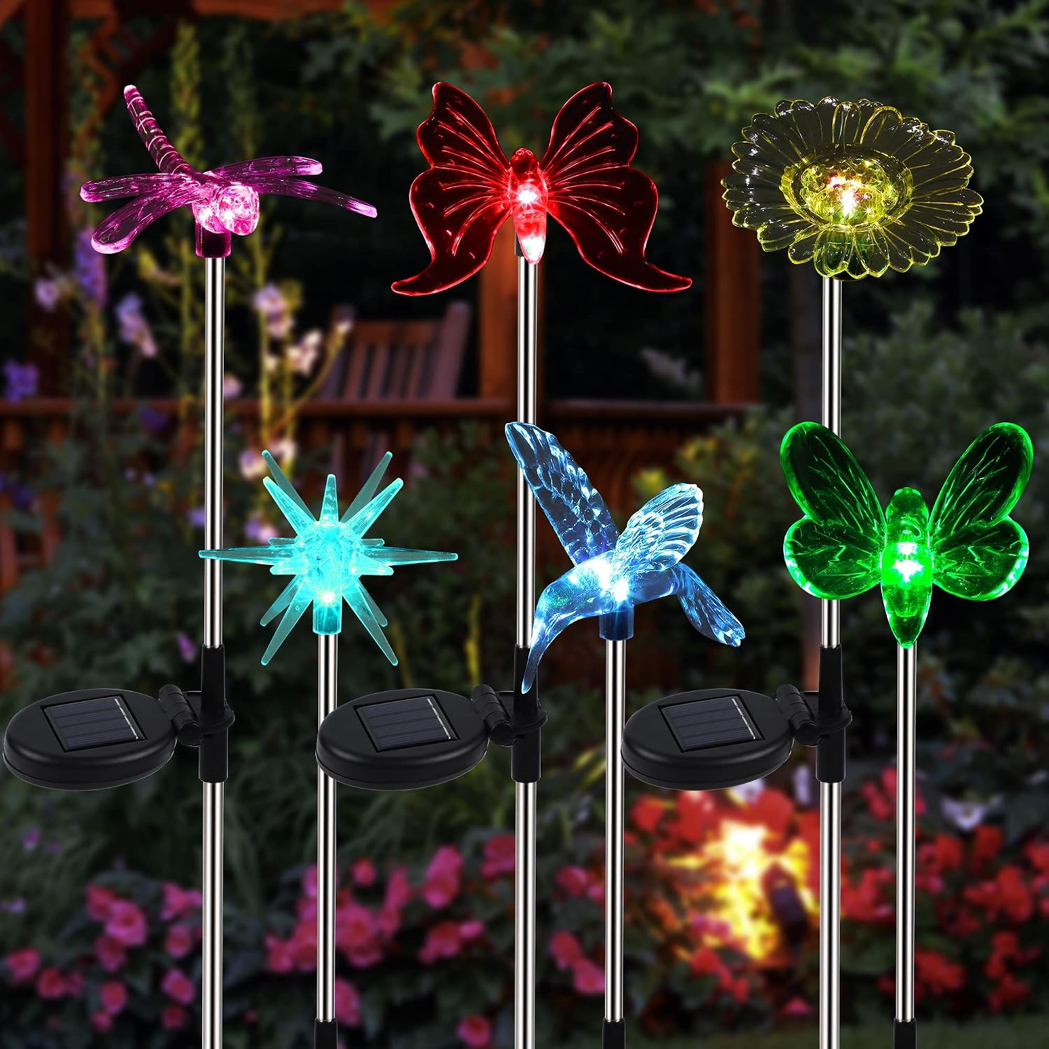 Glintoper Solar LED Path Lights, 6-Pack