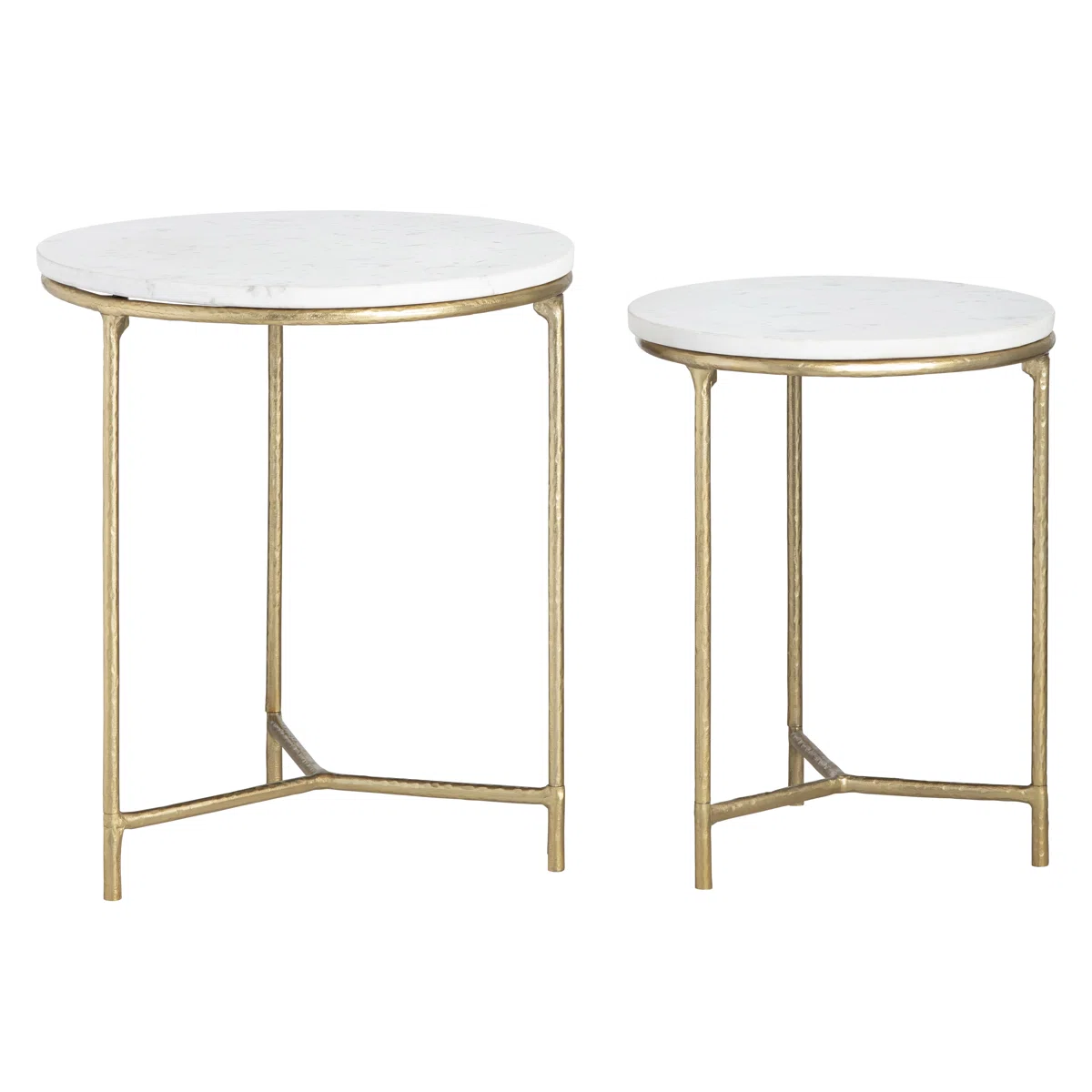 2 boxes Aurora 2 Piece Marble And Metal Nesting Table Set
