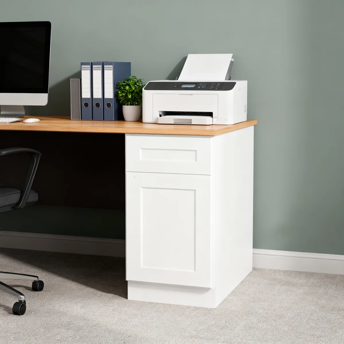 12" White Shaker Base Cabinet With Soft-Close Door,Drawer,Space-Saving Solid Wood Unit With Adjustable Shelf For Kitchen
