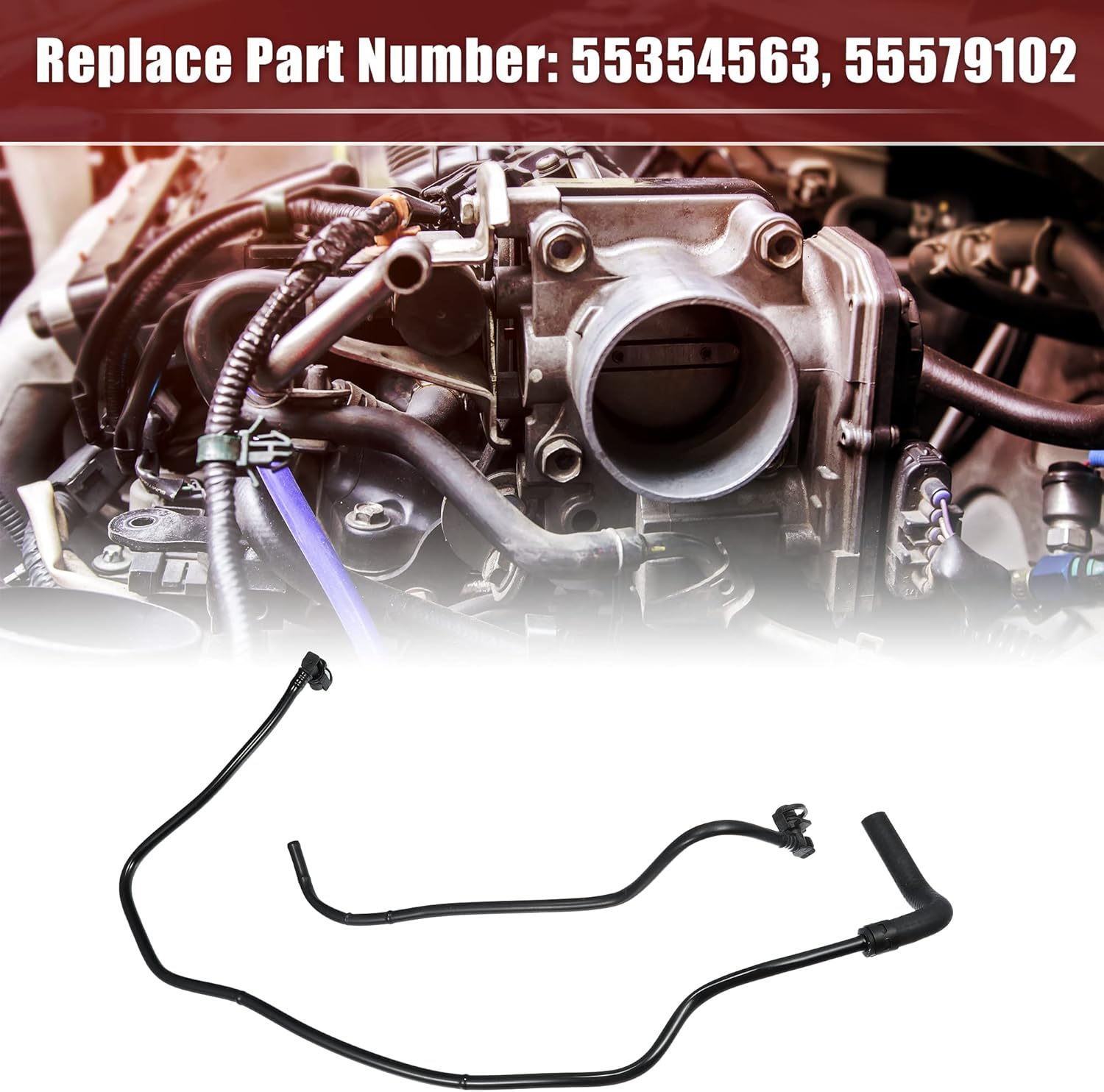 X AUTOHAUX 1 Set Engine Throttle Body Heater Inlet Outlet Pipe Hose Fit for Chevy Cruze 2011-2015 for Chevy Sonic 2012-2018 1.8L 55569809 55579102