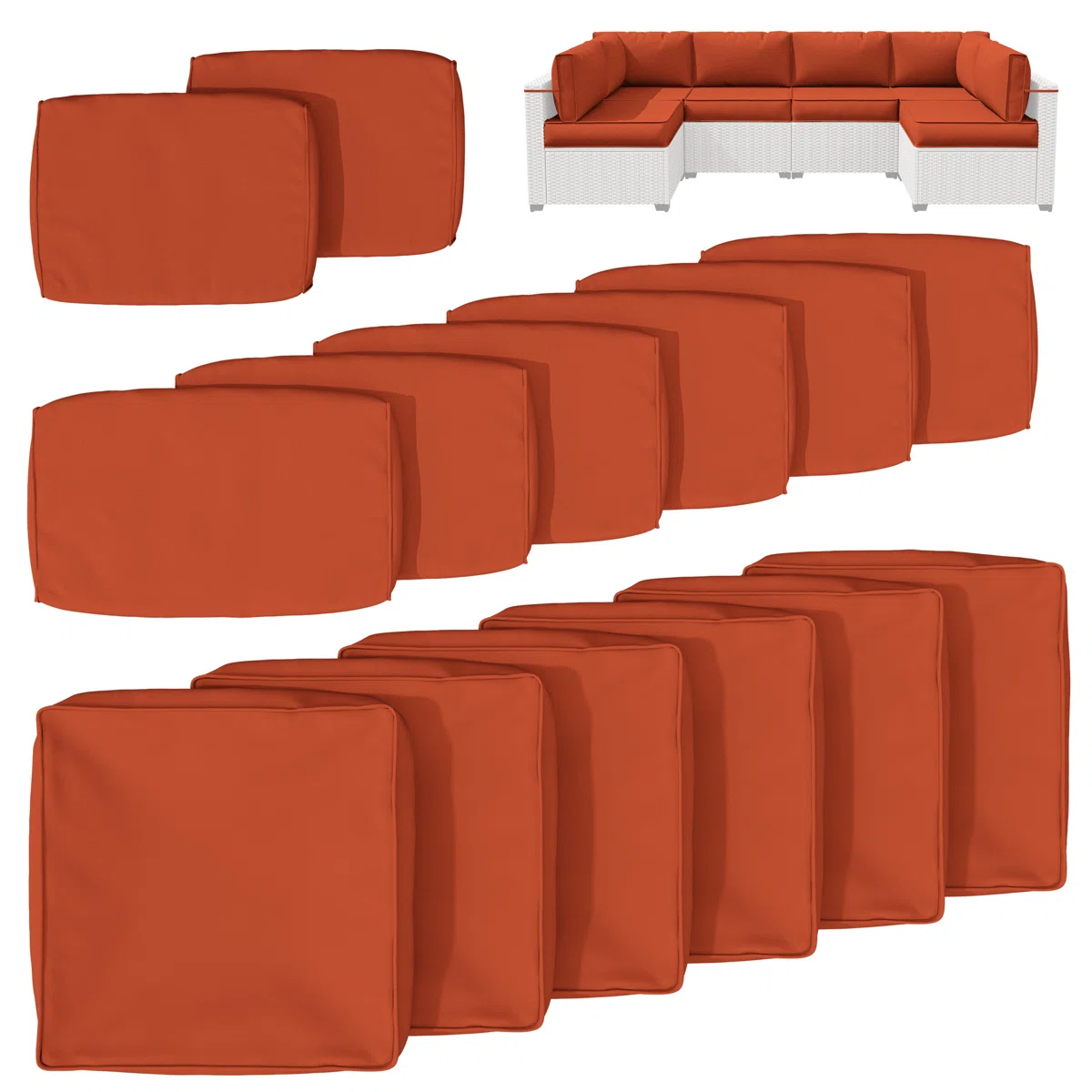 14-Piece Outdoor Seating Group Cushion Cover, Only Covers