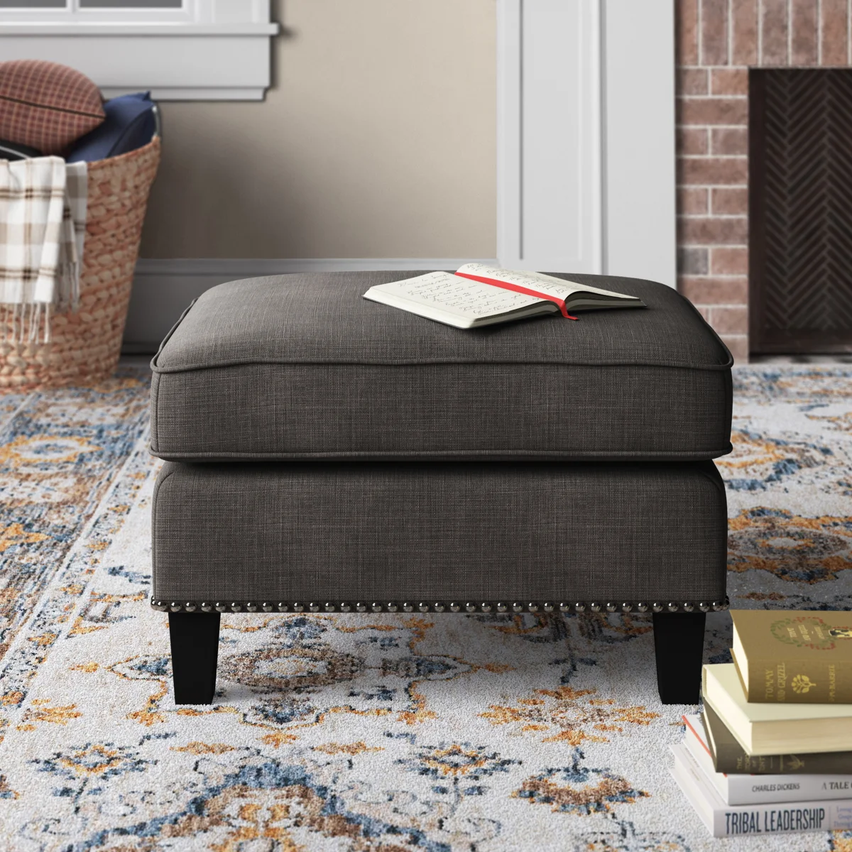 Damira 26" Wide Rectangle Ottoman