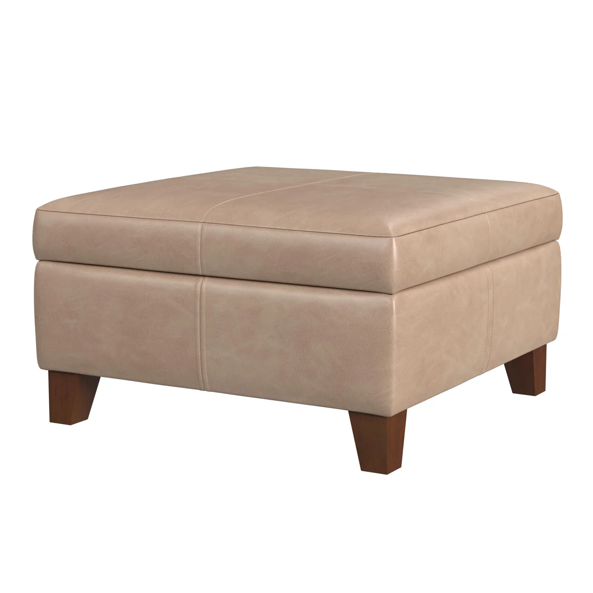 Gallup 28" Wide Leather Square Storage Ottoman Bench
