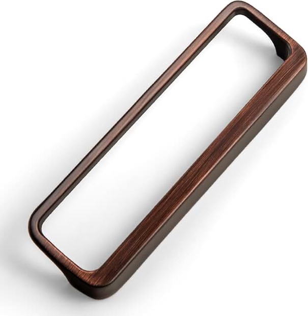 Goo-Ki Oil Rubbered Bronze Cabinet Pulls with Hole Center 5''(128MM),Modern Zinc Alloy Finger Pulls