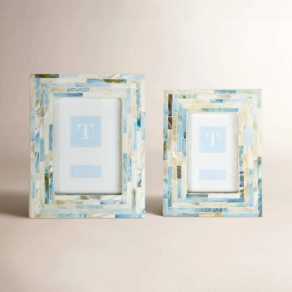 2 Piece Tiled MOP Picture Frame Set