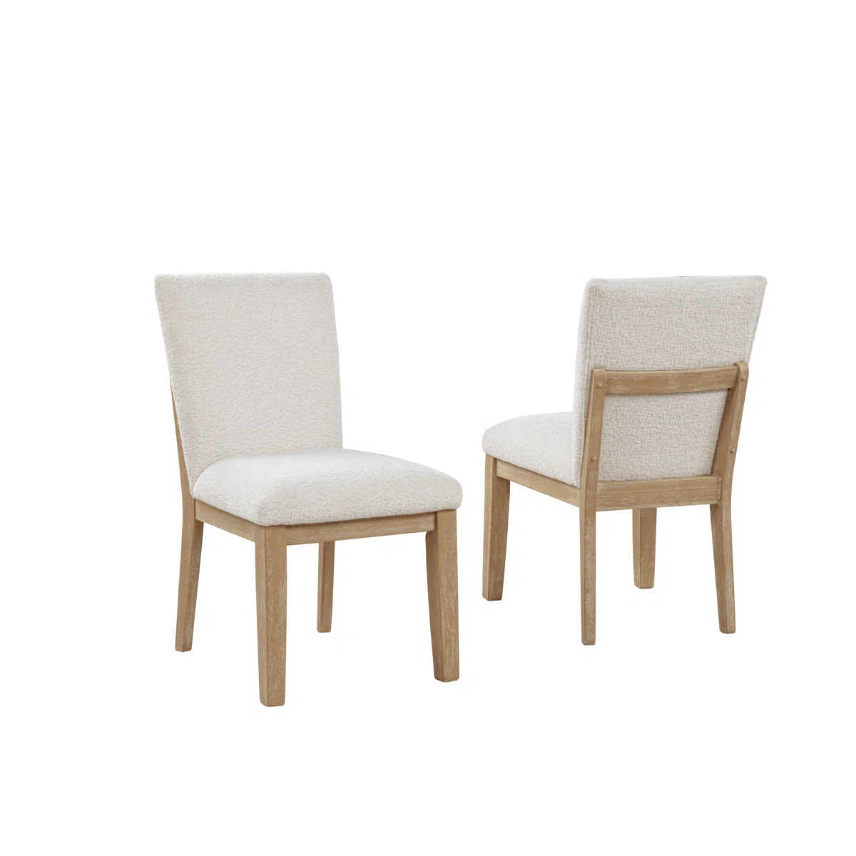 Kaija Light Natural Oak Dining Chairs With Cream Linen Upholstery