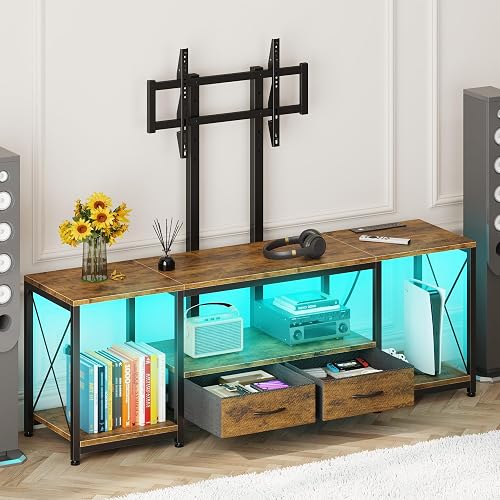 GYIIYUO 47" LED TV Stand in Rustic Brown